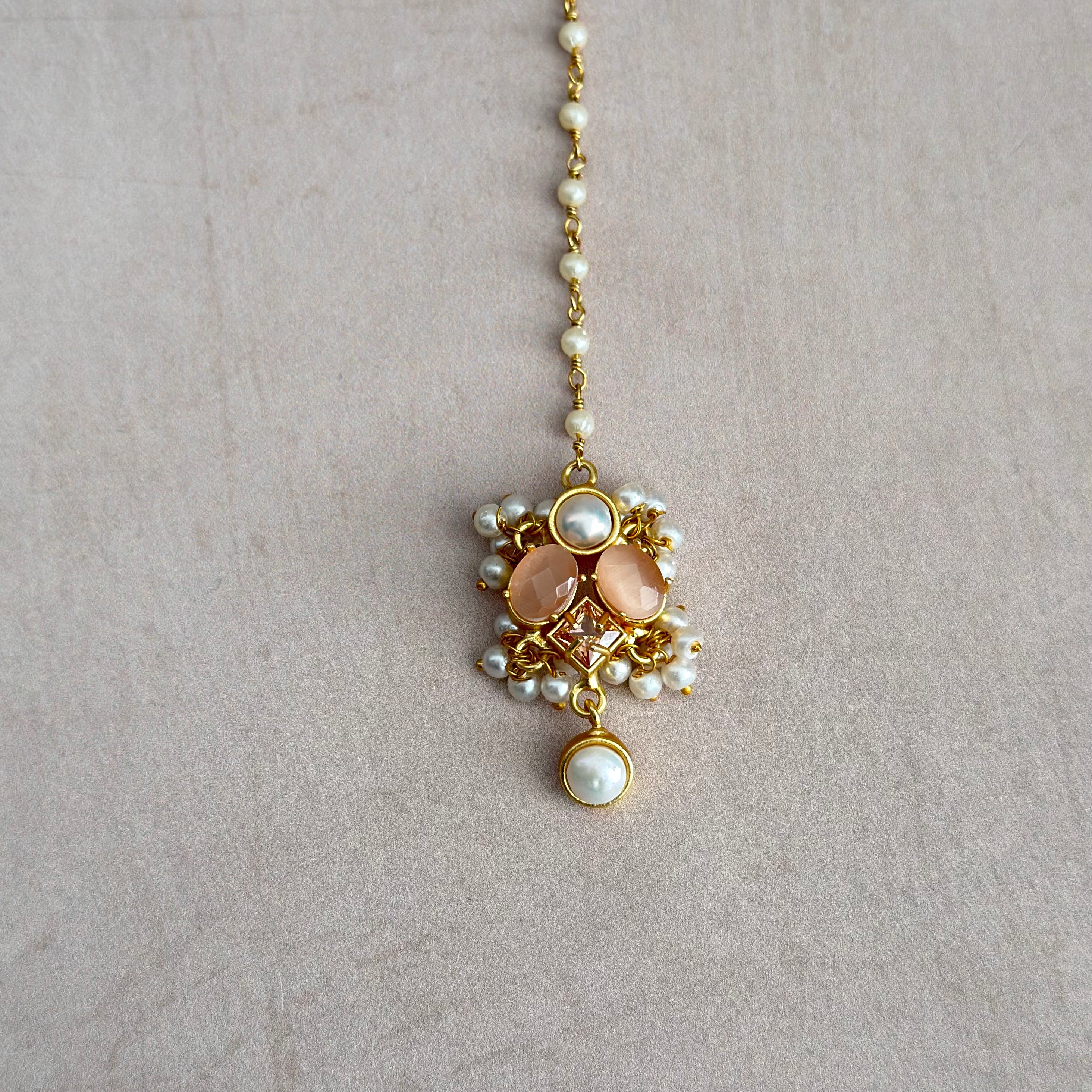 Elouise Peach Necklace Set - Ahseya & Co