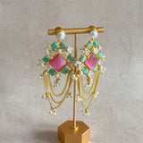 Dina Pink Pearl Drop Earrings