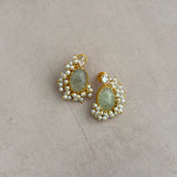 Jolie Olive Crystal Stud Earrings