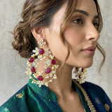 Tareen Ruby Crystal Drop Earrings - Ahseya & Co