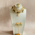 Ranya Olive Pearl Necklace Set - Ahseya & Co
