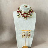 Areeba Maroon Olive Choker Set