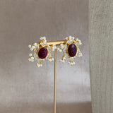 Melina Maroon Crystal Choker Set - Ahseya & Co