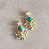 Turquoise Crystal Drop Earrings