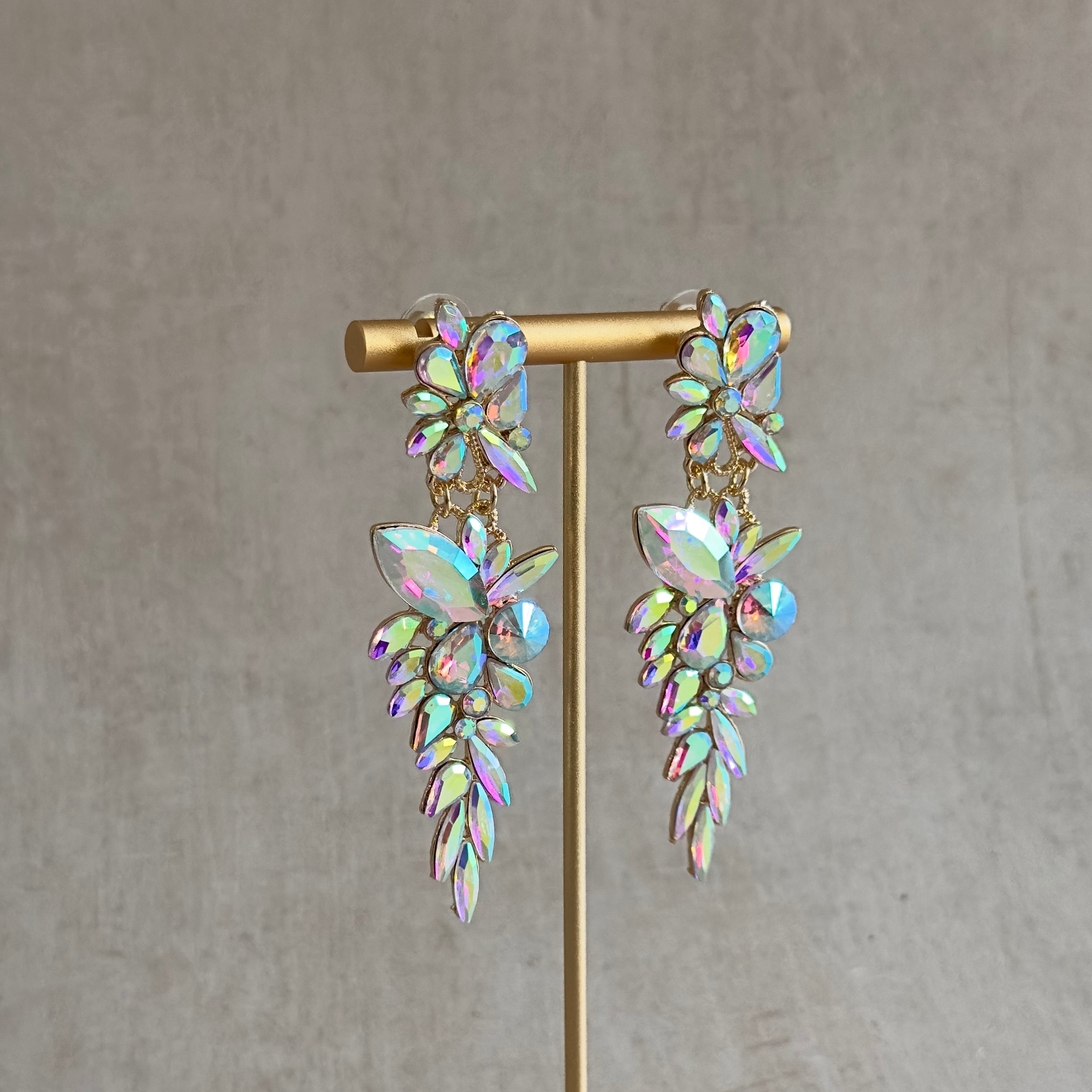 Sienna Iridescent Crystal Drop Earrings - Ahseya & Co