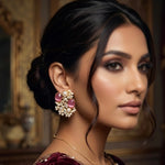 Roxy Pink Pearl Crystal Stud Earrings - Ahseya & Co