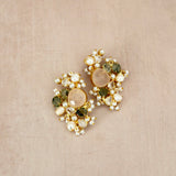Selah Olive Rose Crystal Stud Earrings