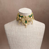 Meherin Green Crystal Pearl Choker Set