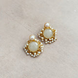 Aimee Grey Pearl Stud Earrings