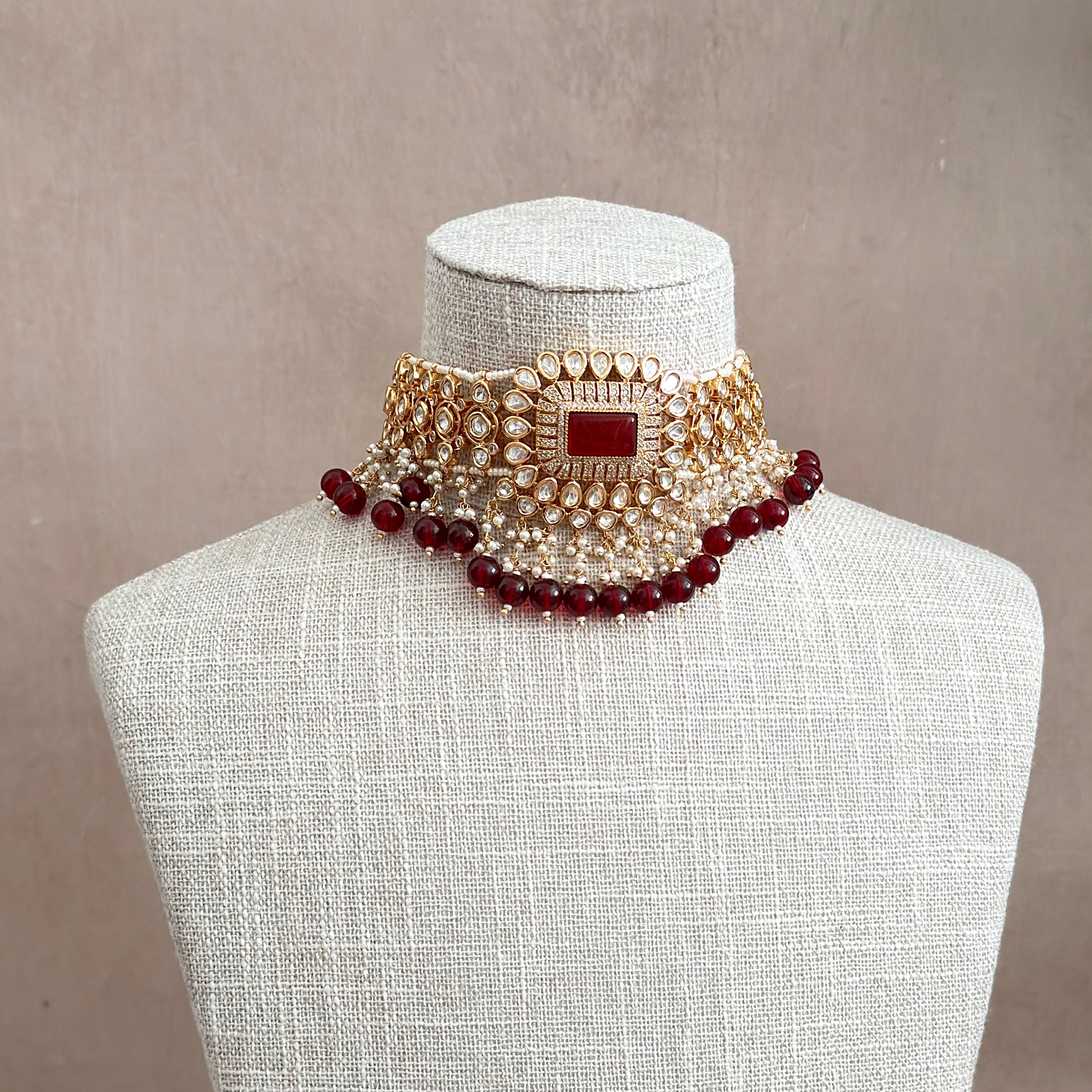 Anushka Ruby Kundan Choker Set - Ahseya & Co
