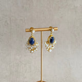 Mya Navy Pearl Drop Earrings