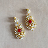 Zye Red Crystal Drop Earrings
