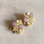 Roxy Lilac Pearl Crystal Stud Earrings - Ahseya & Co