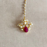 Joelle Maroon Crystal Choker Set