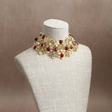 Delara Ruby Olive Necklace Set
