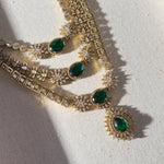 Hanyah Emerald Crystal Necklace Set - Ahseya & Co