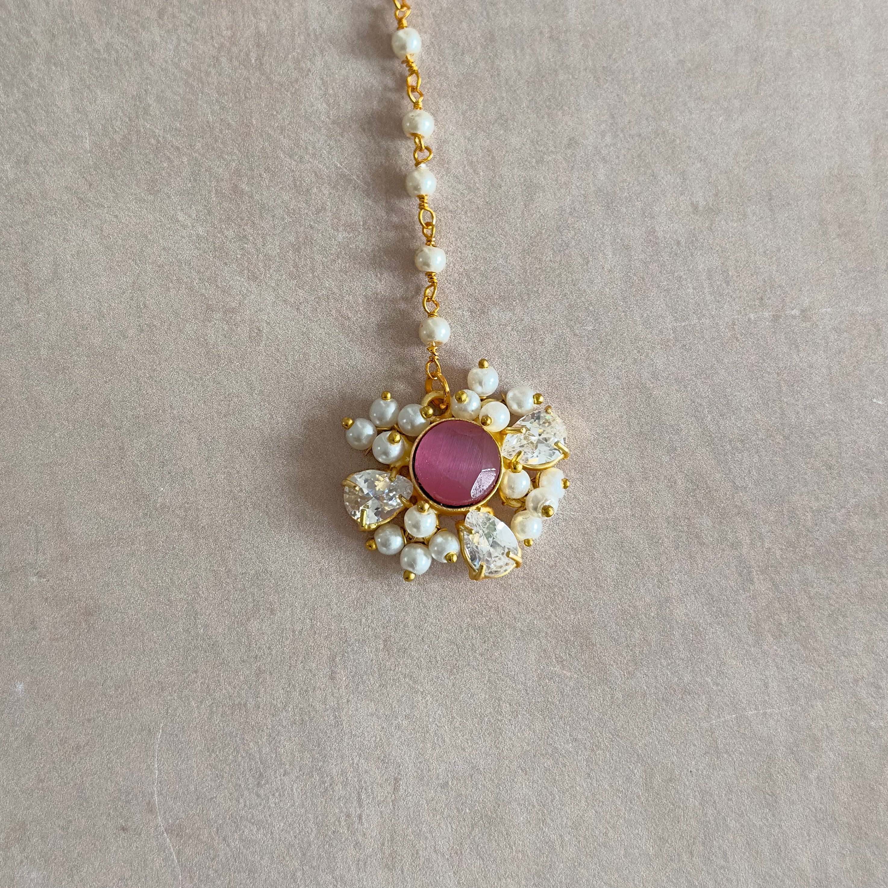 Lavera Floral Pink Necklace Set - Ahseya & Co