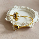 Nora Espresso Gold Cuff Bracelet - Ahseya & Co