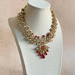 Firyal Pink Crystal Necklace Set - Ahseya & Co