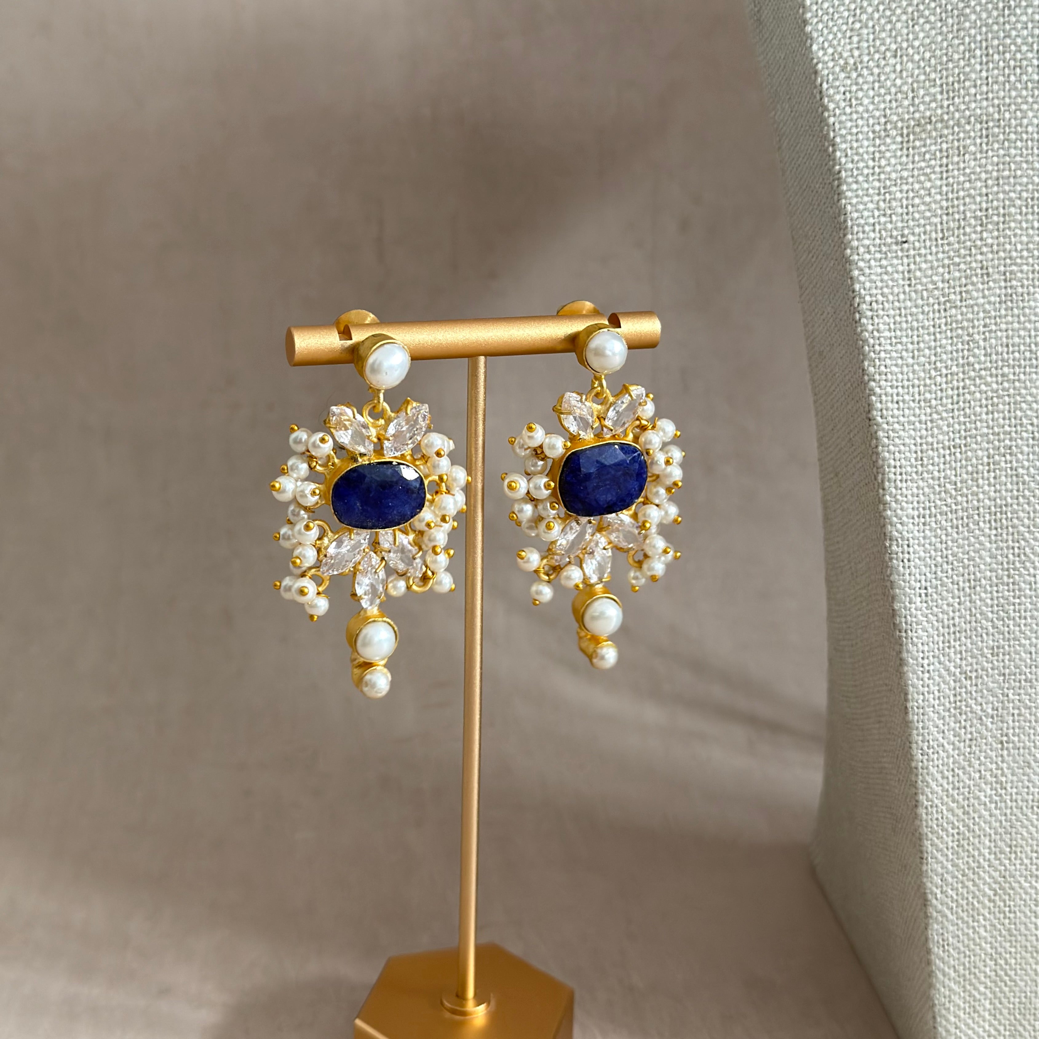 Athena Navy Blue Necklace Set - Ahseya & Co