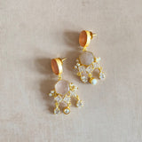 Peachy Crystal Drop Earrings - Ahseya & Co