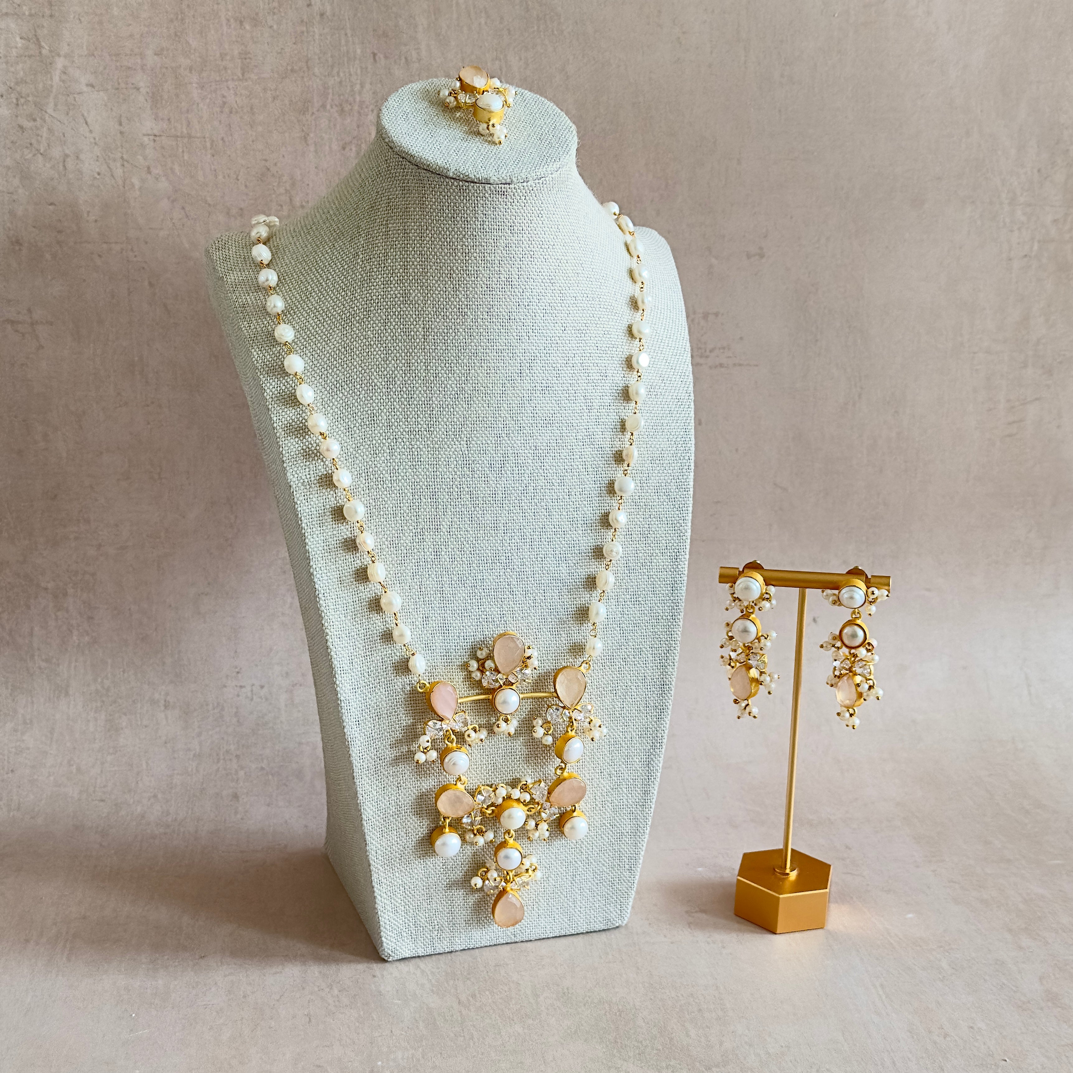 Noelle Pink Pearl Mala Set - Ahseya & Co
