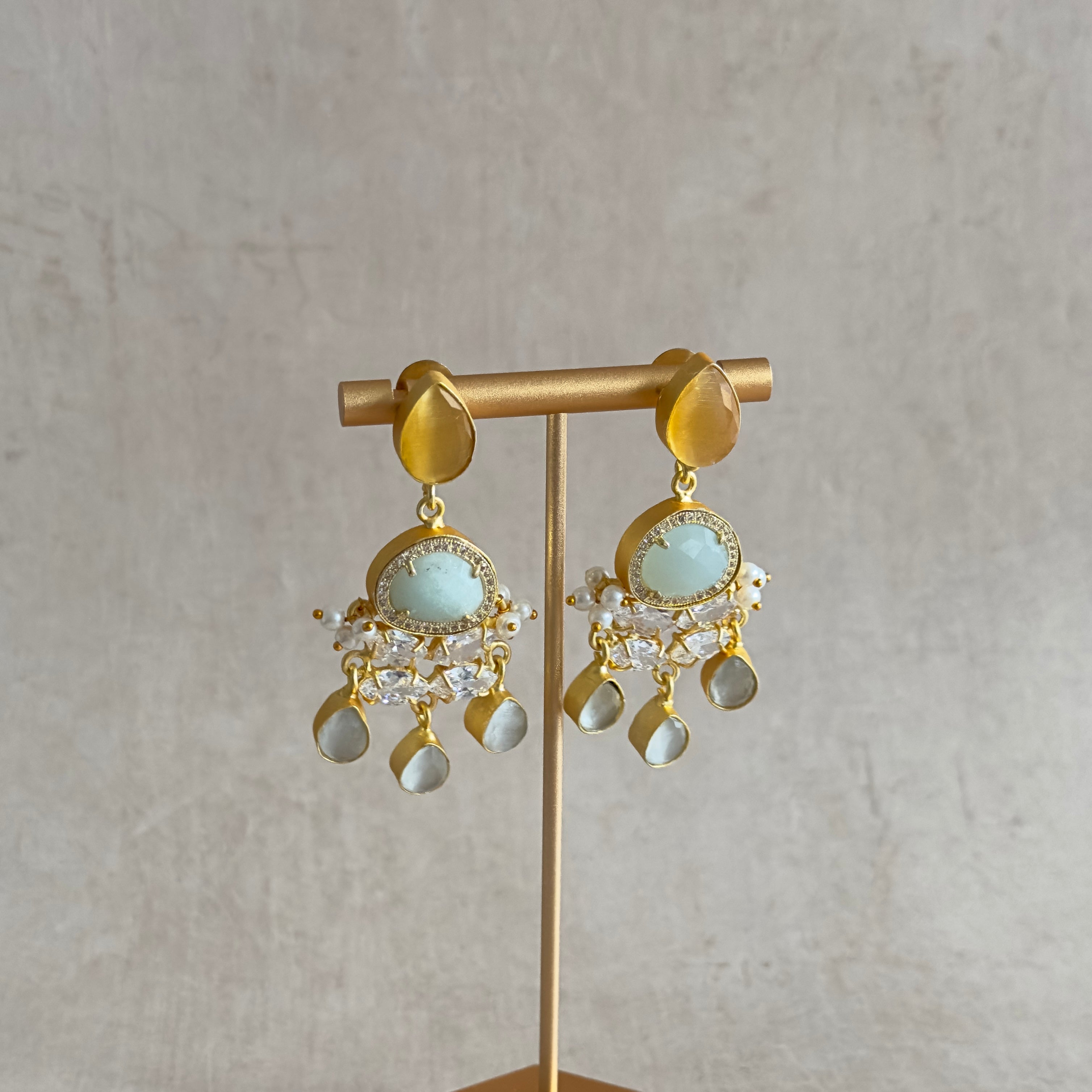 Liv Jade Amber Drop Earrings - Ahseya & Co