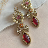 Khaula Red Crystal Drop Earrings