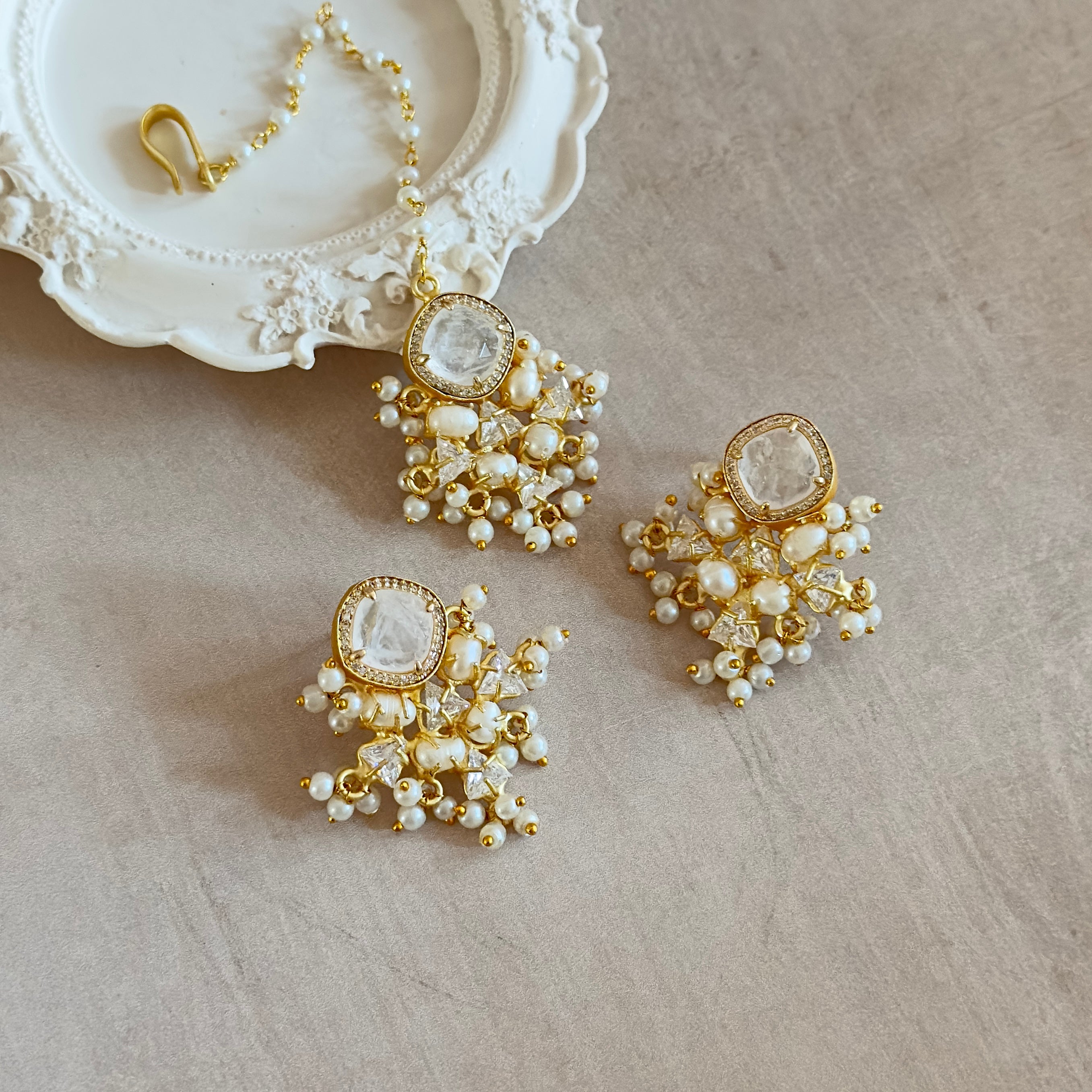 Meera Pearl Tikka Set - Ahseya & Co