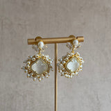 Adeeba Grey Crystal Drop earrings - Ahseya & Co