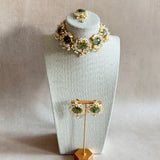 Inaliya Olive Crystal Choker Set