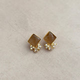 Adela Brown Crystal Stud Earrings