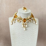 Ria Amber Pearl Necklace Set