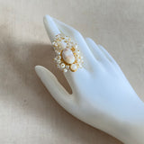 Eva Crystal Pearl Ring