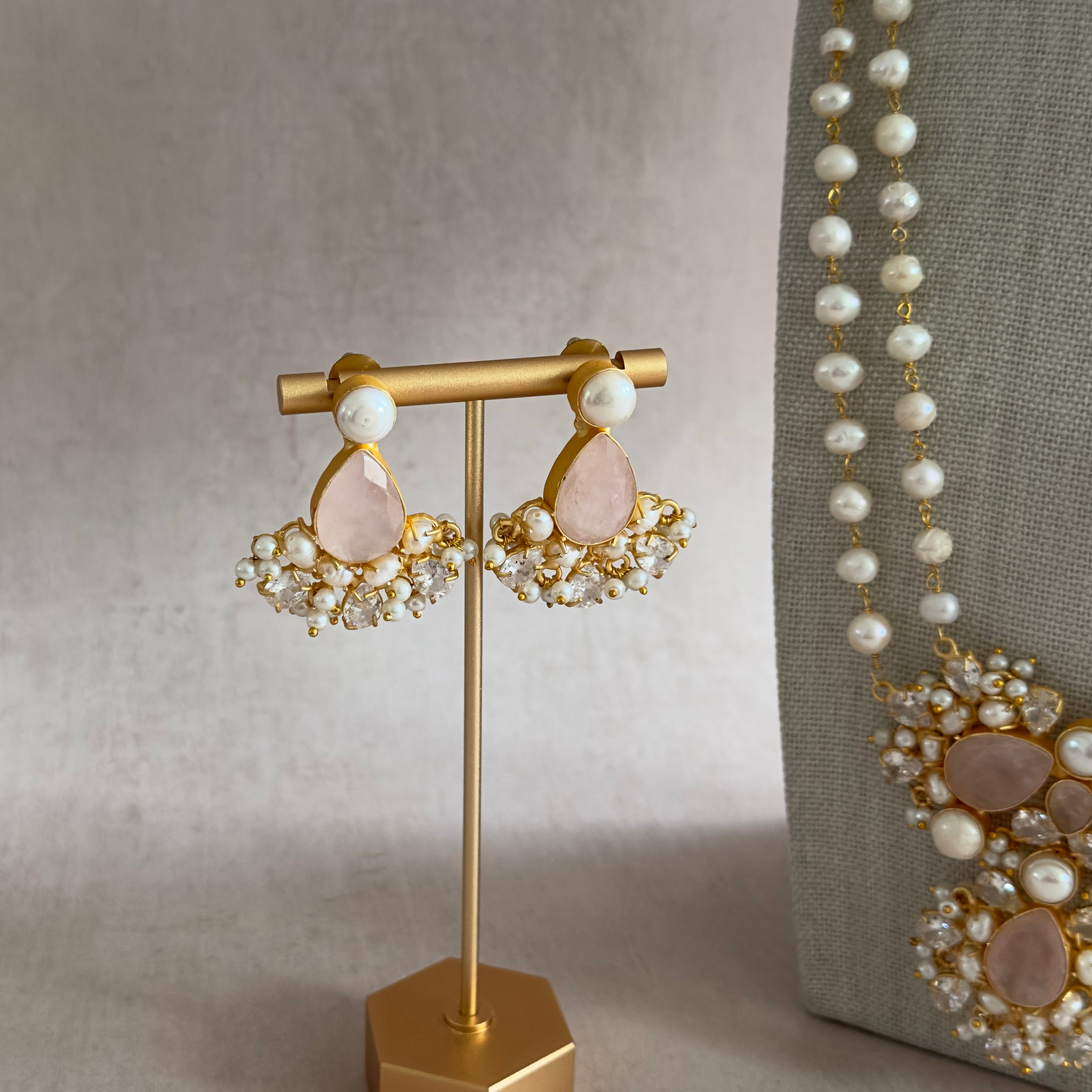 Naya Pink Pearl Mala Set - Ahseya & Co