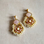Zaylee Pink Crystal Drop Earrings - Ahseya & Co