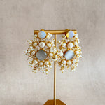 Safiya Grey Crystal Stud Earrings - Ahseya & Co