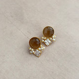 Malia Brown Crystal Stud Earrings