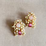 Noor Pink Stud Earrings - Ahseya & Co