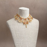 Vinnie Peach Crystal Necklace Set