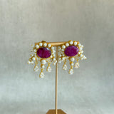 Khawla Fuchsia Pearl Choker Set