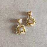 Nadira Pink Pearl Drop Earrings