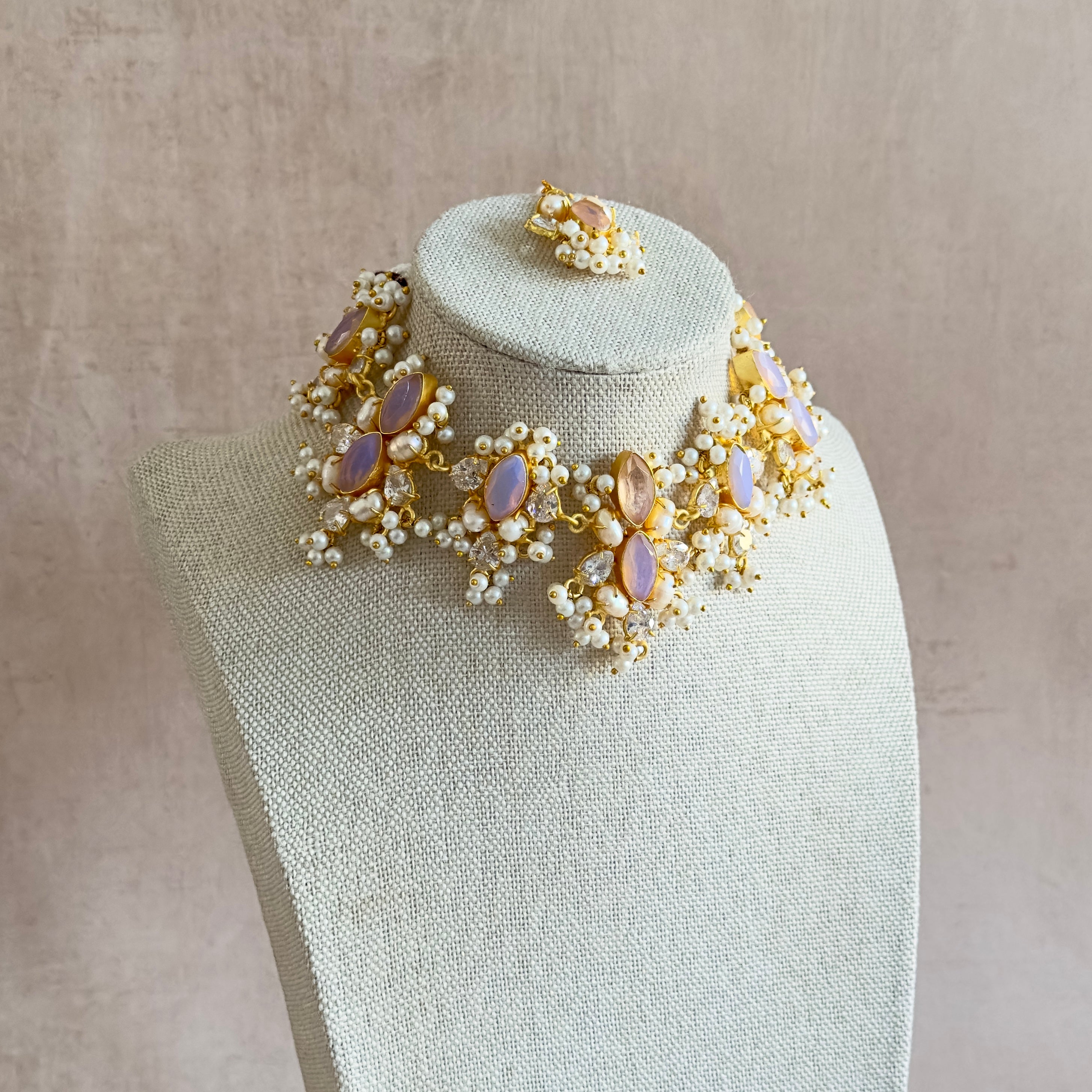 Hiba Crystal Choker Set - Ahseya & Co