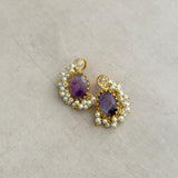 Jolie Purple Crystal Stud Earrings