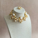 Nadine Pearl Crystal Necklace Set - Ahseya & Co