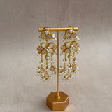 Riva Beige Crystal Drop Earrings