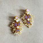 Rhea Lilac Crystal Drop Earrings - Ahseya & Co