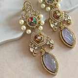 Khaula Lilac Pearl Drop Earrings