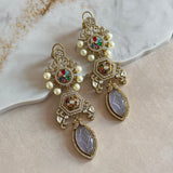 Khaula Lilac Pearl Drop Earrings