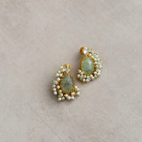 Jolie Olive Crystal Stud Earrings